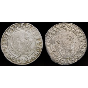 Prusy Książęce, Albrecht Hohenzollern, Grosz 1538 i 1543, Królewiec - zestaw (szt. 2)