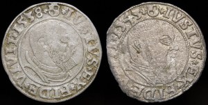 Prusy Książęce, Albrecht Hohenzollern, Grosz 1538 i 1543, Królewiec - zestaw (szt. 2)