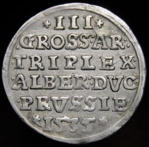 Prusy Książęce, Albrecht Hohenzollern, Trojak 1535, Królewiec