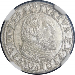 Herzogliches Preußen, Georg Friedrich von Ansbach, 1596 Pfennig, Königsberg - selten und schön