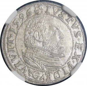 Prusy Książęce, Jerzy Fryderyk von Ansbach, Grosz 1596, Królewiec - rzadki i piękny