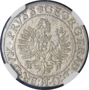 Prusy Książęce, Jerzy Fryderyk von Ansbach, Grosz 1596, Królewiec - rzadki i piękny