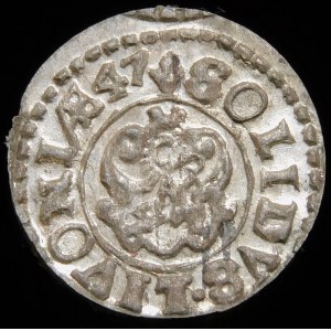 Inflanty - Pod panowaniem szwedzkim, Krystyna Waza, Szeląg 1647, Ryga - piękny