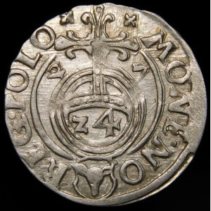 Sigismund III Vasa, Half-track 1627, Bydgoszcz - Half-horse in decorative shield