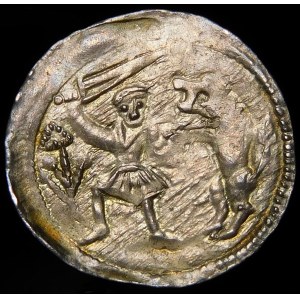 Ladislaus II the Exile, Denarius - Fight with the Lion