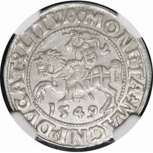 Sigismund II Augustus, Half-penny 1549, Vilnius - 9 Pogon, LI/LITVA - beautiful