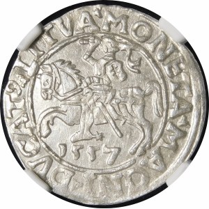 Sigismund II Augustus, Half-penny 1557, Vilnius - LI/LITVA - beautiful