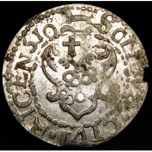 Zygmunt III Waza, Szeląg 1610, Ryga - 610, POLO - rzadki
