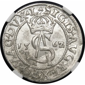 Sigismund II Augustus, Trojak 1562, Vilnius - Pogon nicht im Schild - L/LI