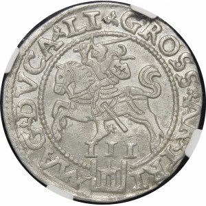 Sigismund II Augustus, Trojak 1562, Vilnius - Pogon nicht im Schild - L/LI