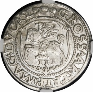 Zygmunt II August, Trojak 1562, Wilno - Pogoń w tarczy, Topór - L/L
