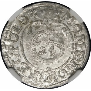 Sigismund III. Vasa, Halbspur 1618, Bydgoszcz - Sachsen im Zierschild, SIGIS