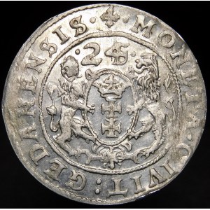 Sigismund III Vasa, Ort 1624/3, Gdansk - pierced date, PR - variant