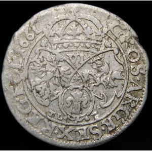 John II Casimir, Sixpence 1661 TLB, Krakow - volutes and rosettes - rare
