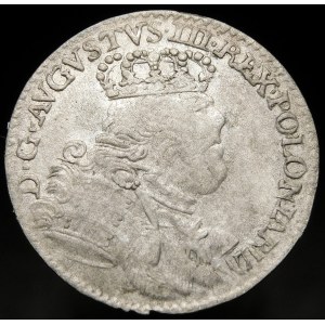 August III Sas, Trojak 1754 EC, Lipsk - w zbroi - rzadki