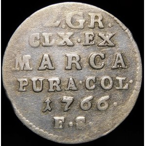 Stanislaw August Poniatowski, 2 silver pennies 1766 FS, Warsaw