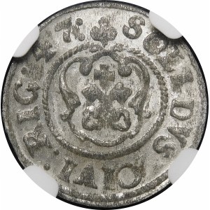 Inflanty - Pod panowaniem szwedzkim, Krystyna Waza, Szeląg 1647, Ryga