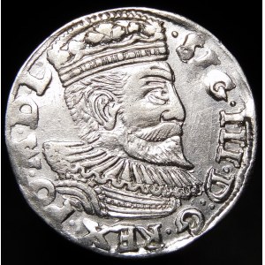 Sigismund III Vasa, Trojak 1595, Poznań - crown with small rosette, V-I