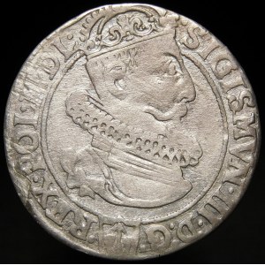 Sigismund III Vasa, Sixpence 1623, Cracow - SIGISMVN - Saxon in shield - rare