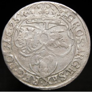 Zygmunt III Waza, Szóstak 1623, Kraków - SIGISMVN - Sas w tarczy - rzadki