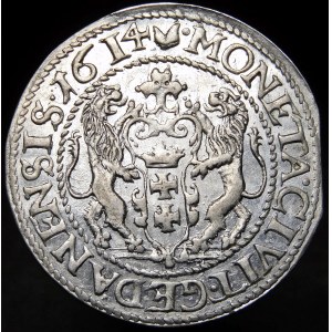 Sigismund III Vasa, Ort 1614, Gdansk - large date numerals - beautiful