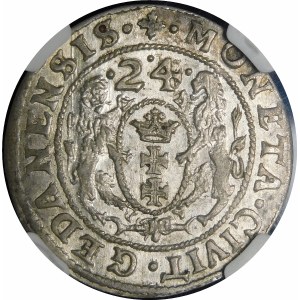 Žigmund III Vasa, Ort 1624/3, Gdansk - prelamovaný dátum, PR
