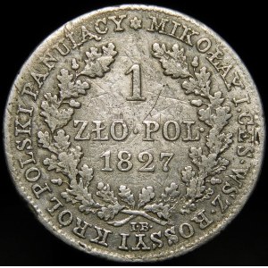 Królestwo Kongresowe, Mikołaj I, 1 złoty polski 1827 IB, Warszawa
