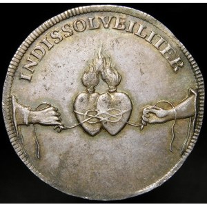 August II Mocny, ¼ talara zaślubinowego 1719 IGS, Drezno - rzadki i piękny