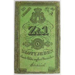 1 Zloty 1831 Unterschrift Łubieński - Feinpapier, Novemberaufstand