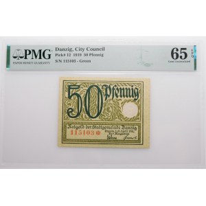 50 fenigów 1919 - Gdańsk - zielony