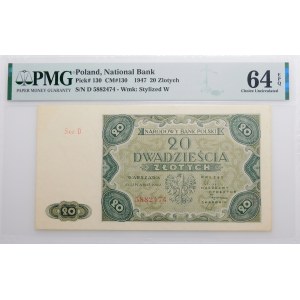 20 złotych 1947 - ser. D