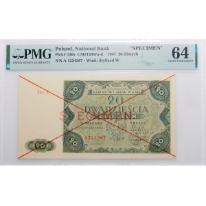 20 Zloty 1947 - SPECIMEN