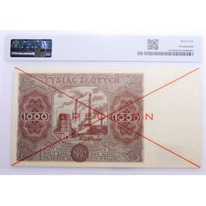 1000 złotych 1947 - SPECIMEN - SZARONIEBIESKI