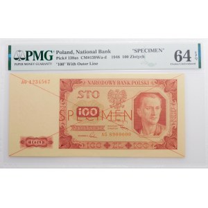 100 zloty 1948 - SPECIMEN - ser. AG