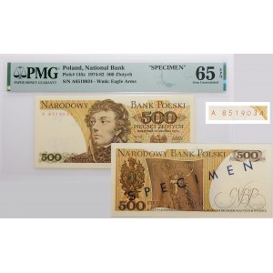 500 złotych 1974 - nadruk SPECIMEN tylko na rewersie