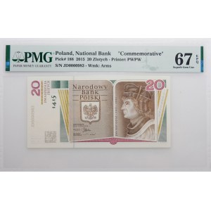 20 złotych 2015 - niski nr 0000983 - Jan Długosz