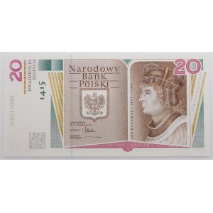 20 złotych 2015 - Jan Długosz - folder NBP