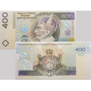 400 zlotys 1996 PWPW - UNNOTATED CHANGE - 2 x MODEL