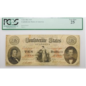 $10 1861 - Confederate States of America