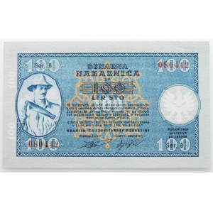 100 Lira 1944 - Yugoslavia, Slovenia - German Occupation of World War II - Laibach
