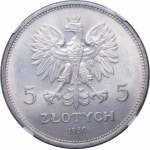 5 złotych Sztandar 1930 - ZDWOJENIE DATY - RZADKA