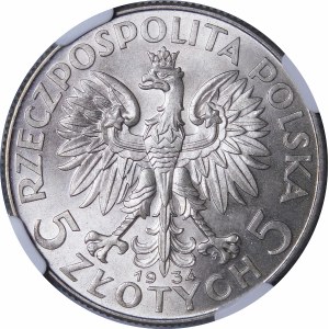 5 złotych Głowa Kobiety 1934