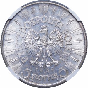 5 Zloty Pilsudski 1934 - AUSGEZEICHNET