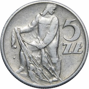 5 złotych Rybak 1958 - SŁONECZKO - wąska ósemka
