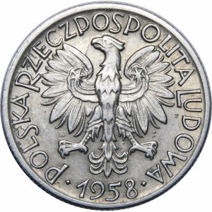5 złotych Rybak 1958 - SŁONECZKO - wąska ósemka