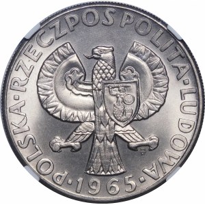 Ukážka 10 zlotých Sedemsto rokov Varšavy Syrena 1965 - miedzionikiel