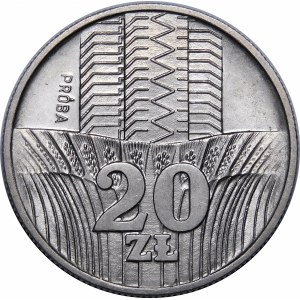 Próba 20 złotych Wieżowiec i Kłosy 1973 - miedzionikiel