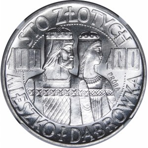 Sample 100 gold Mieszko and Dabrowka 1966 - silver