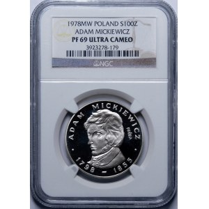 Próba 100 złotych Adam Mickiewicz 1978 - srebro