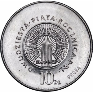 PRÓBA NIKIEL 10 złotych 25. rocznica PRL 1969